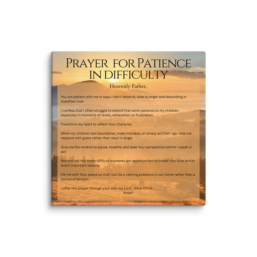 Prayer for Patience in Difficulty - Canvas product image (12)