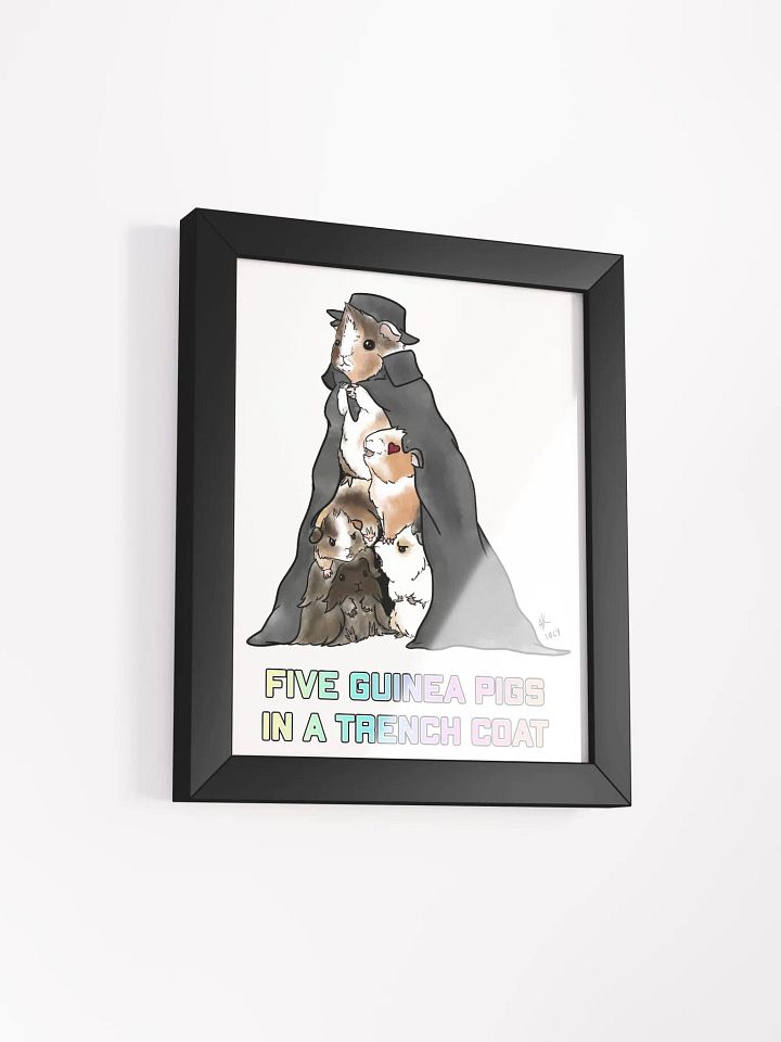 Framed Five Guinea Pigs in a Trench Coat Art Print product image (4)