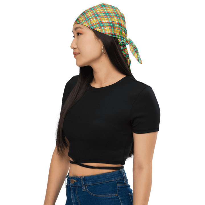 Yellow and Seafoam Green Plaid Bandana product image (1)