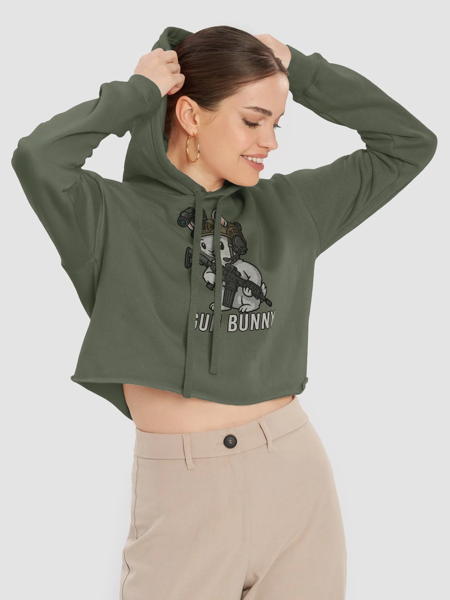 Women's Gun Bunny Crop Hoodie product image (5)