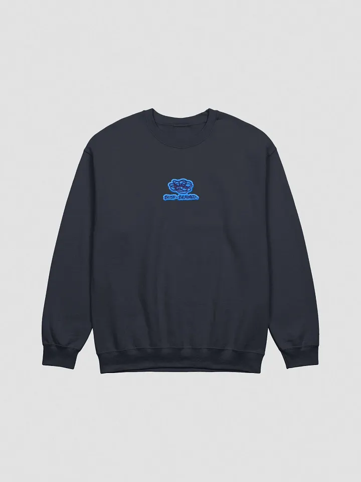 BUSY-BRAINED embroidered crewneck (monochrome navy bubble design) product image (2)