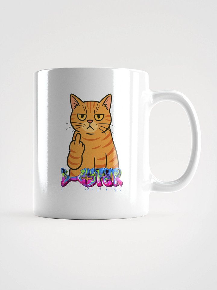 D-cyfer Cat Middle Finger Glossy Mug product image (3)