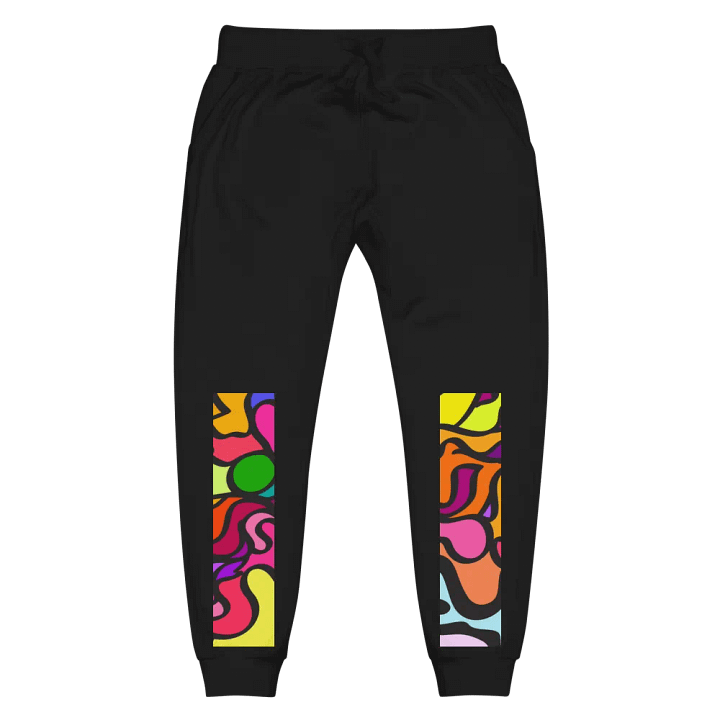 Vibrant Abstract Unisex Fleece Joggers - Wave at Sunset product image (1)