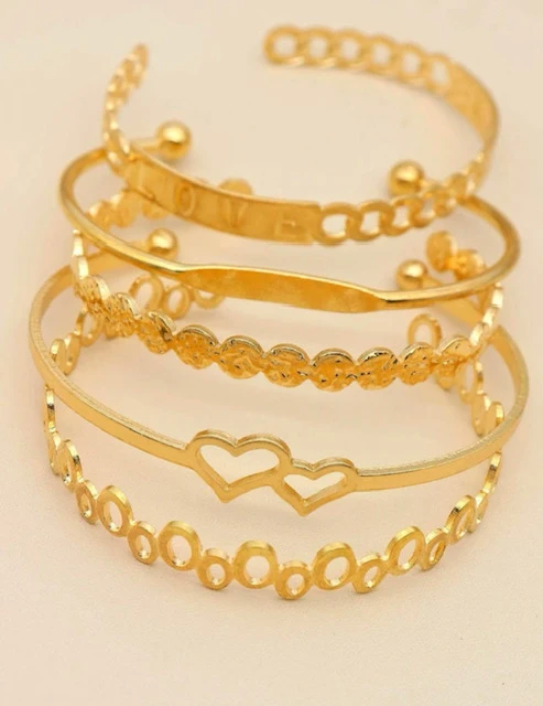 5 PC GOLD FASHION HEART BEAT BRACELET product image (2)