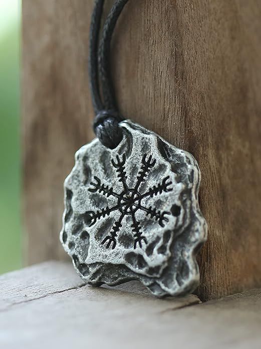 Aegishjalmur Stone Pendant | Norse Protection Amulet Necklace product image (4)
