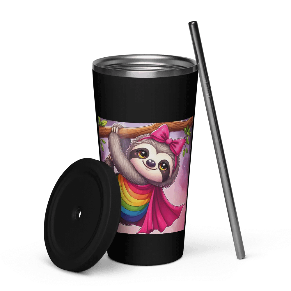 PRIS- SLEEPY SOCIALIST PRIDE -Insulated Tumbler with a Straw product image (5)