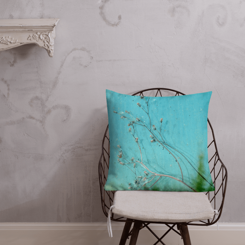 Premium-Kissen - Trockenblumen hellblau product image (5)