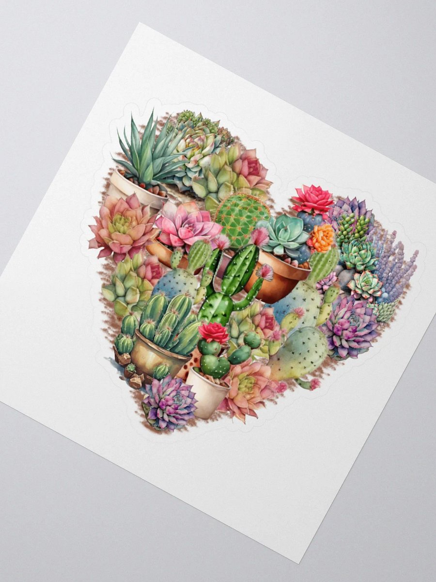 Cacti In A Heart Kiss Cut Sticker product image (3)