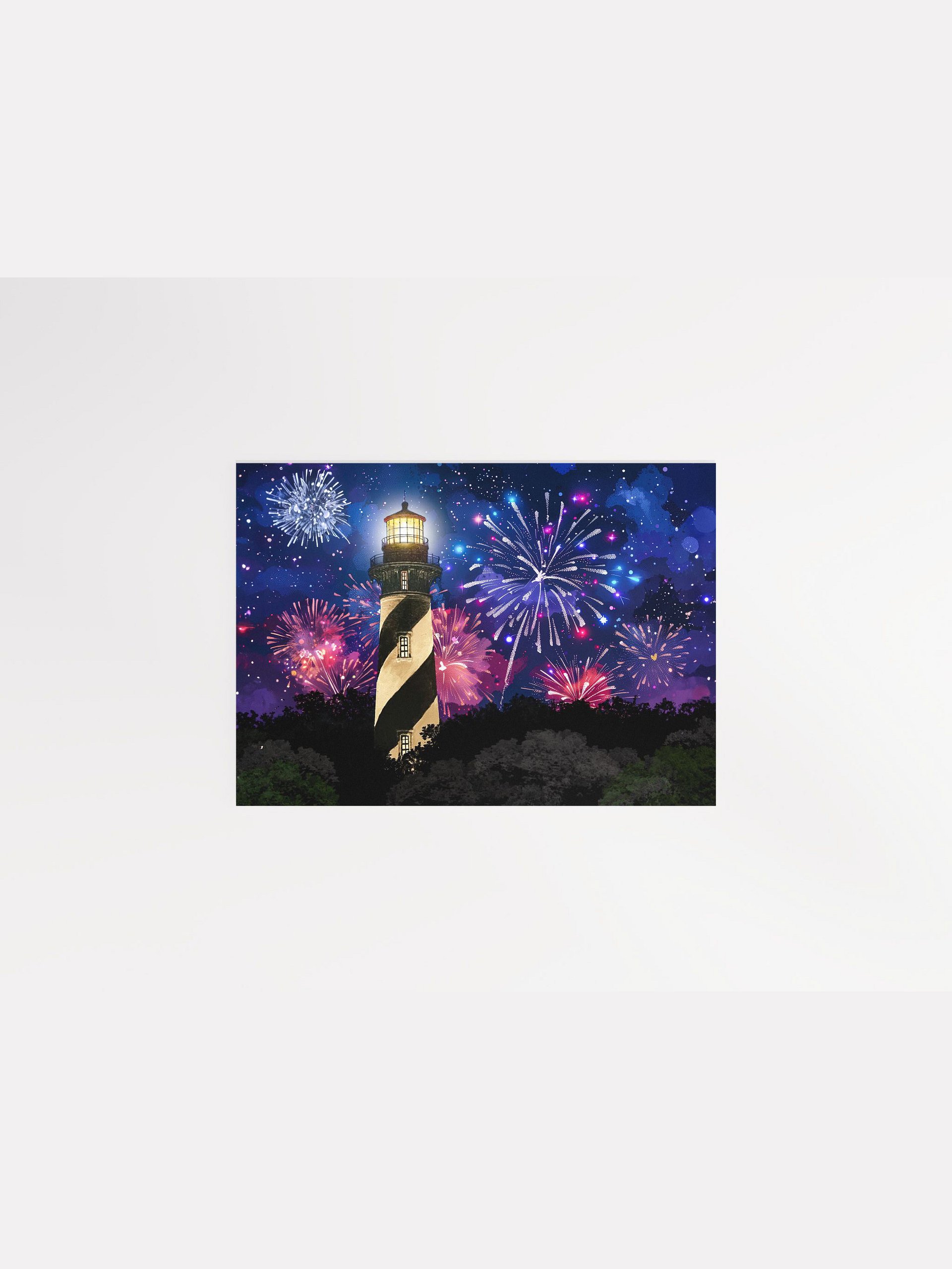 Fireworks Over St. Augustine Lighthouse – Florida Studio Art Print product image (1)