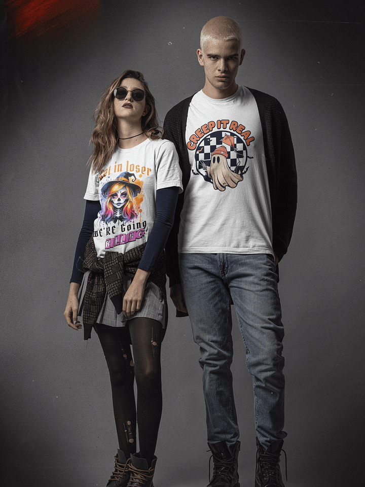 Creep It Real – Cozy Halloween Ghost Graphic Tee product image (1)