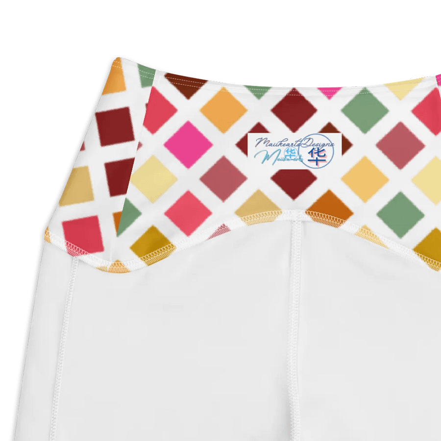 Colorful Square Pattern Design Leggings with Pocket - v4 product image (7)