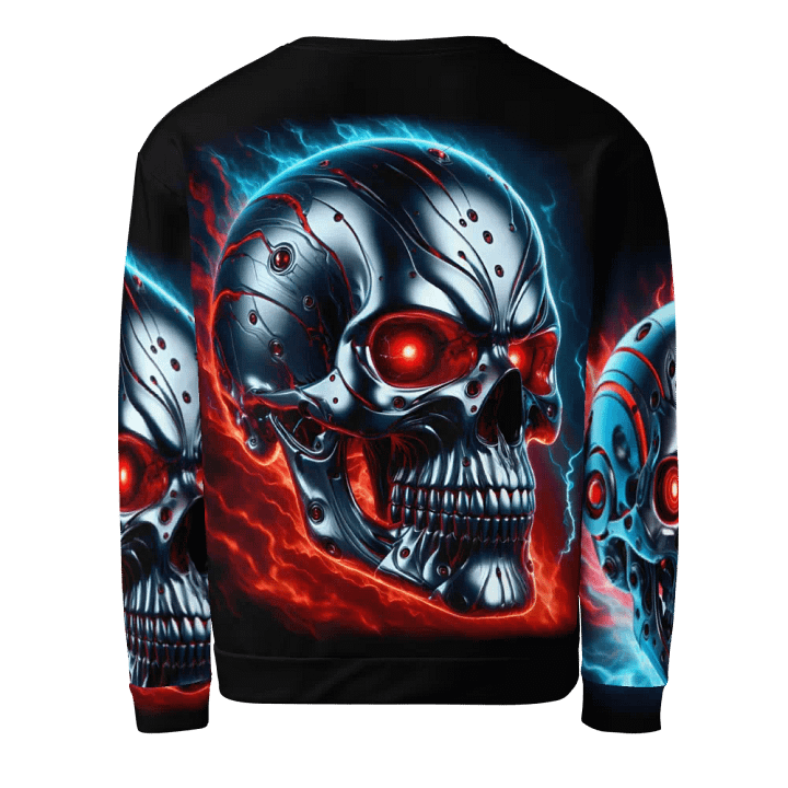 Electric Cyborg Skull All-Over Print - Unisex Sweatshirt #15 product image (2)