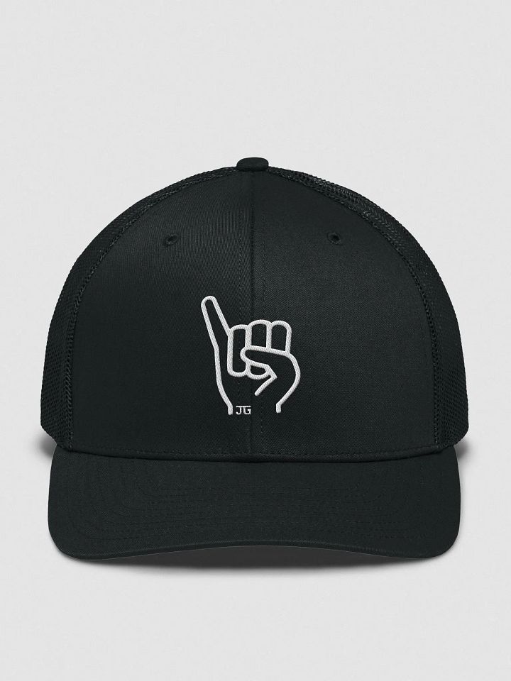 Pinkies Up Trucker Hat White Embroider product image (1)