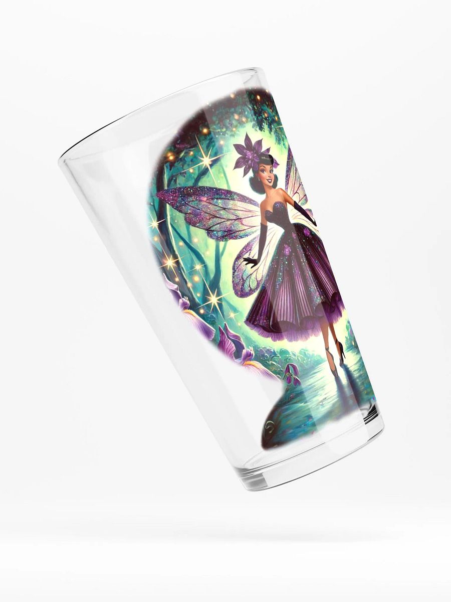 Enchanted Purple Iris Fairy 16 oz Glass - Fairytale Glassware product image (4)