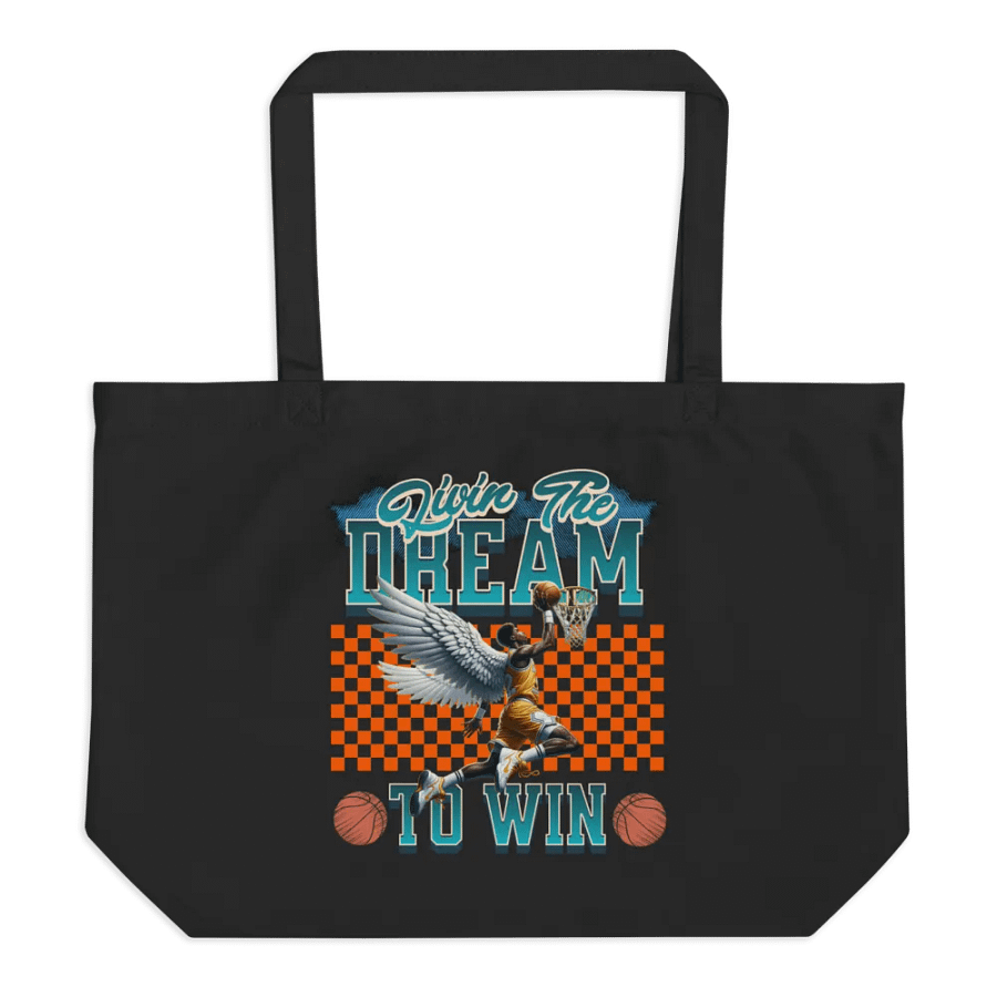 Livin The Dream To Win Basketball Dunk Angel Wings Tote Bag product image (1)