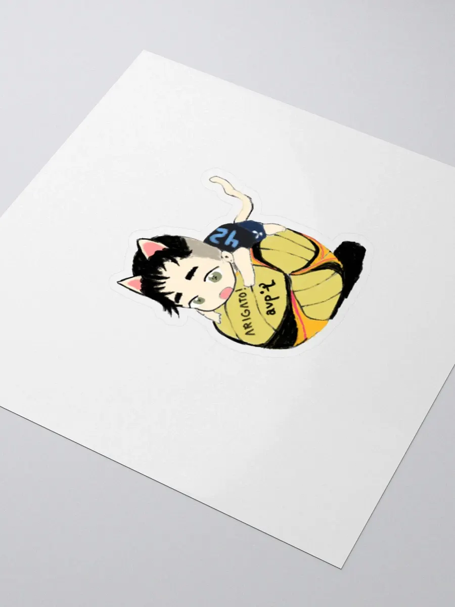Arigato Neko Volleyball Sticker product image (8)