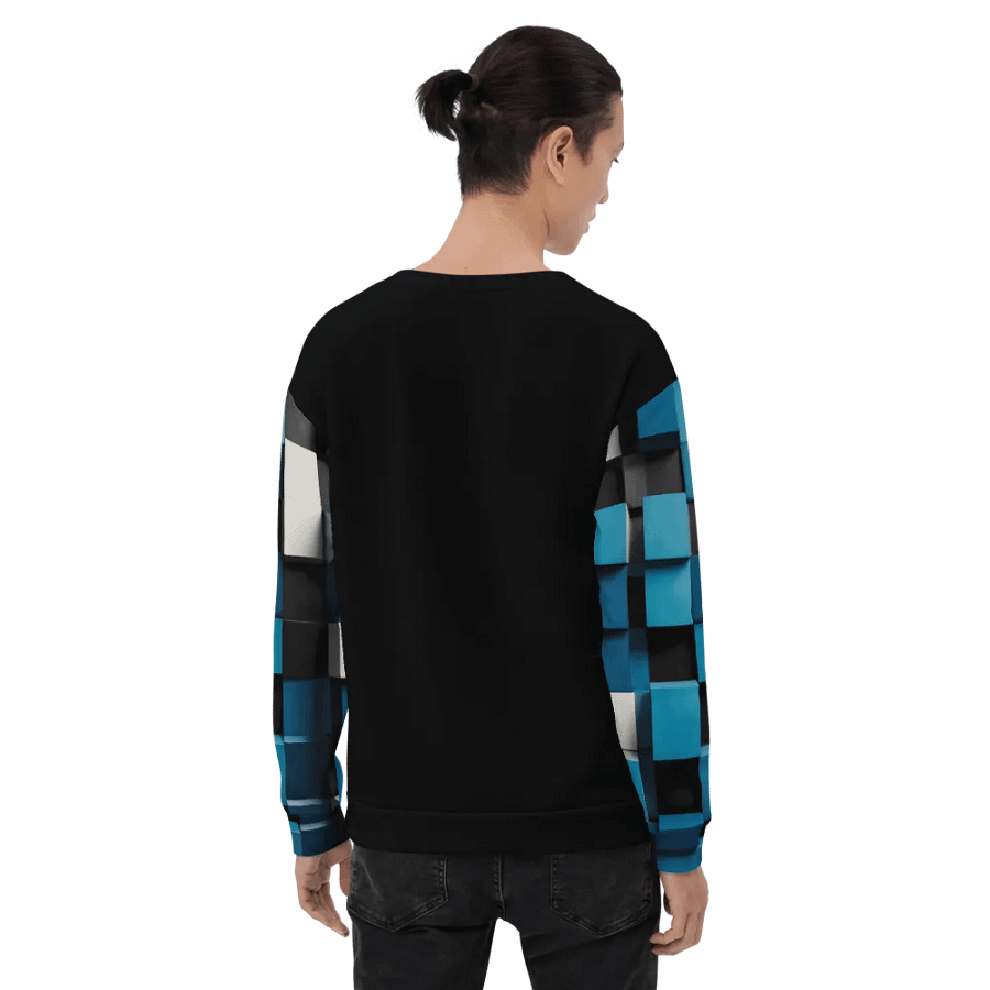 Black And Blue Squares Unisex Sweatshirt product image (10)