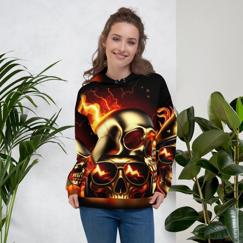 Metallic Inferno - Unisex Skull Hoodie #2 product image (5)