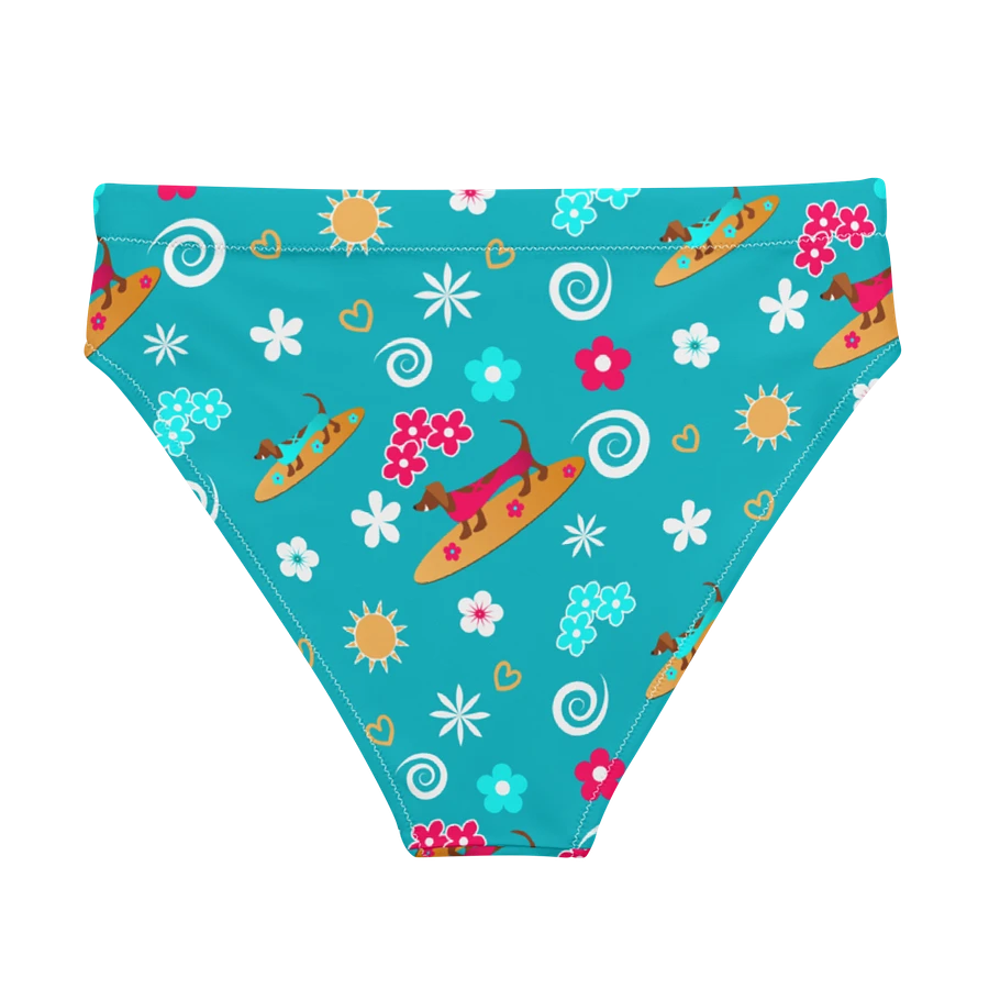 Surfing Dachshund Pattern High Waisted Bikini Bottom product image (2)