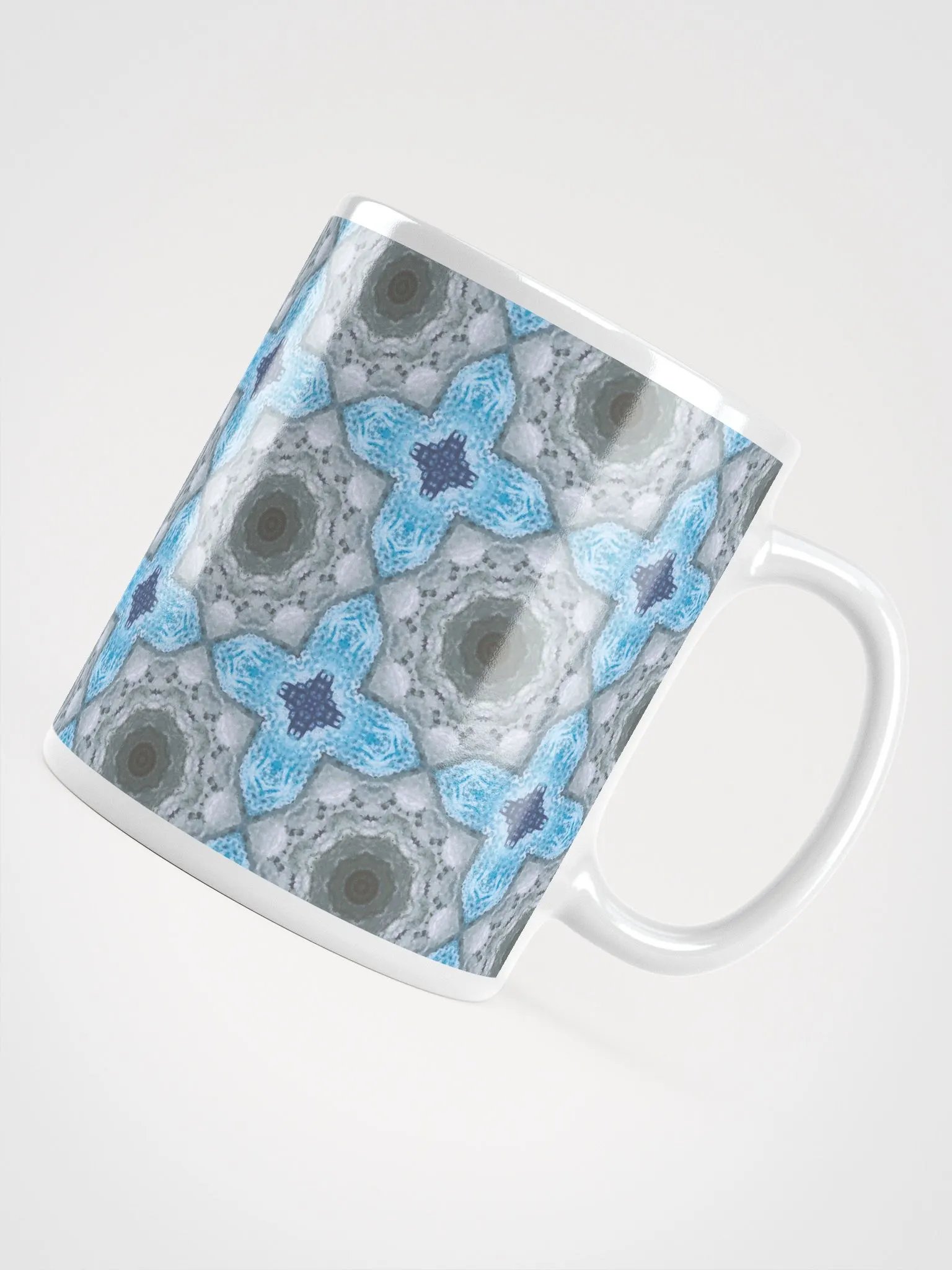 Blue and White Geometric Patterned Mug product image (7)