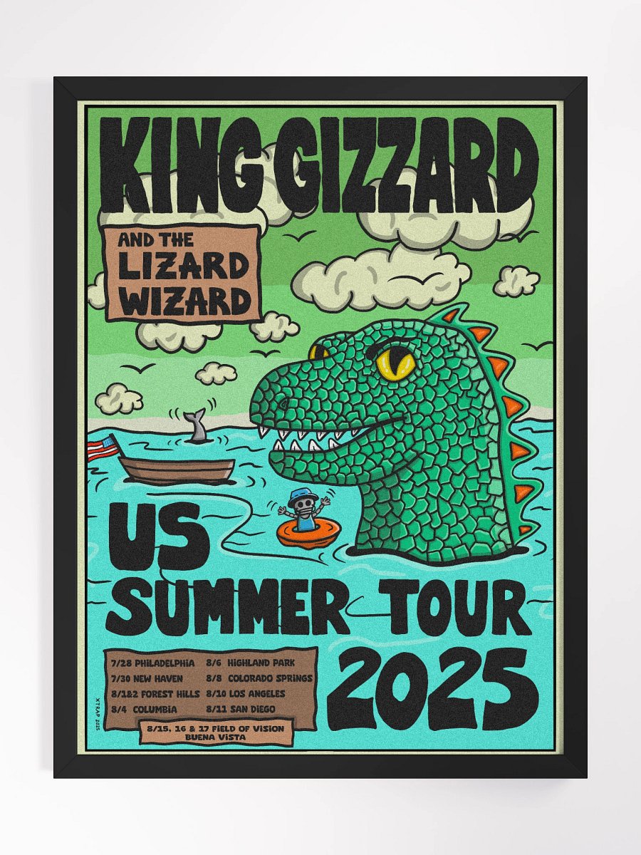 KING GIZZARD 2025 US SUMMER TOUR FRAMED POSTER product image (2)
