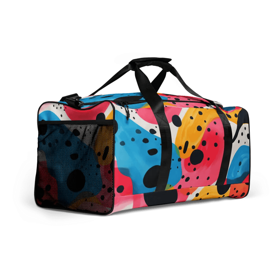 “Tangerine Blue Dreams” All-over Multi-Pattern Duffle Bag product image (12)