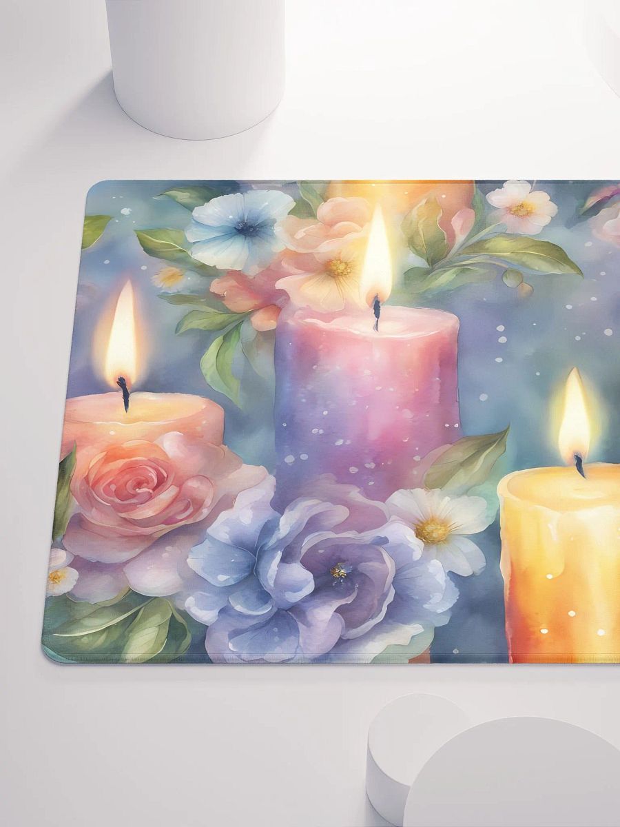 Ambient Candlelights with Flowers, Gaming Mouse Pad, 2 Sizes product image (6)