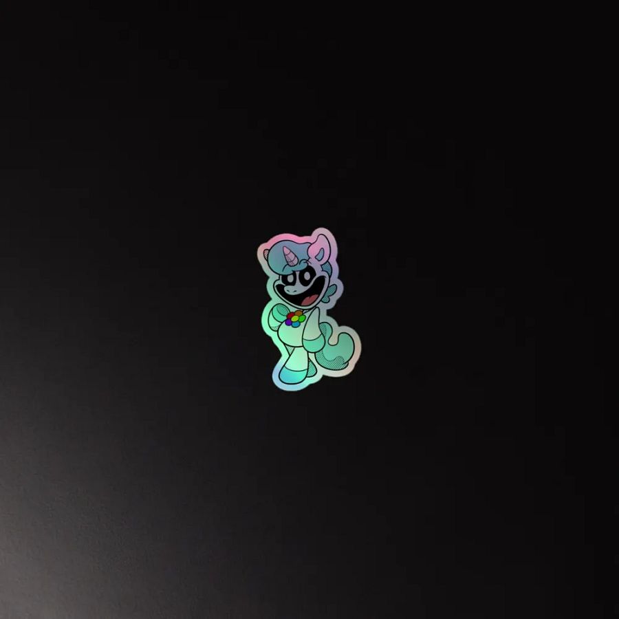 Smilling Critters Cheerful Unicorn Holographic Sticker Sheet product image (2)