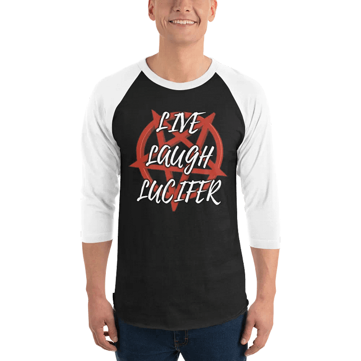 Live Laugh Lucifer Baseball Tees Dark Torso Colors product image (1)