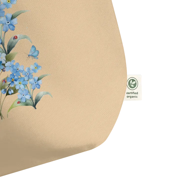 Forget-Me-Not Whispers Large Eco-Friendly Organic Cotton Tote Bag product image (7)