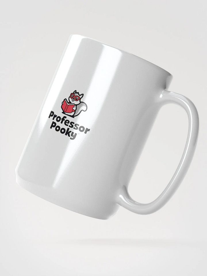 Large Mug: Professor Pooky, Red Book, Glasses and Grey Scale Squirrel product image (2)