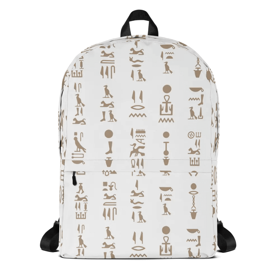 Isis White Hieroglyphs All-Over Print Backpack product image (1)