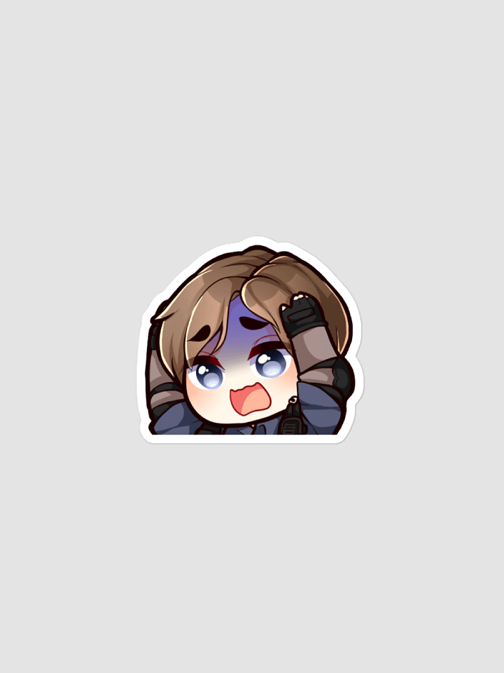 scared leon - medium sticker product image (1)