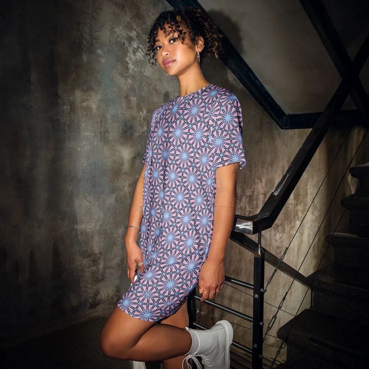 Abstract Cool Geometric T Shirt Dress product image (1)