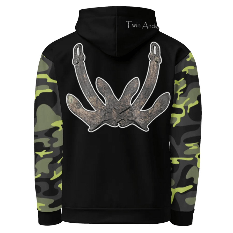 Camouflage & Black Anchor Hoodie product image (1)