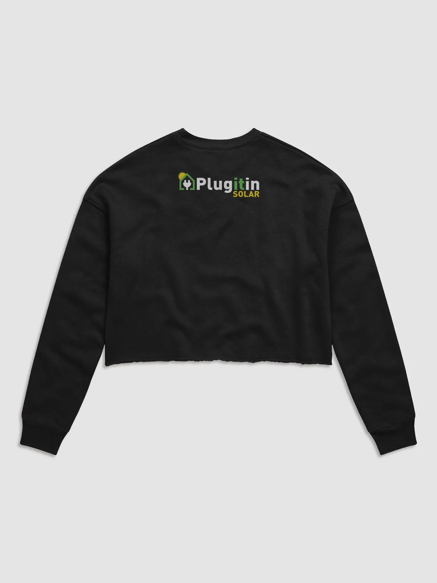 Plug It In Solar High-Quality Canvas Women's Fleece Crop Sweatshirt product image (2)