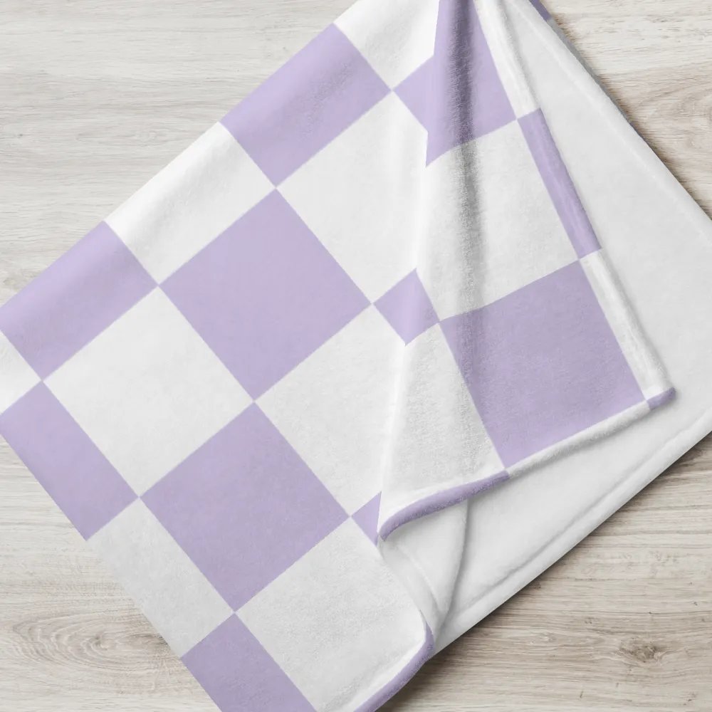 Squares White and Lilac/Throw Blanket by Allcolor product image (5)