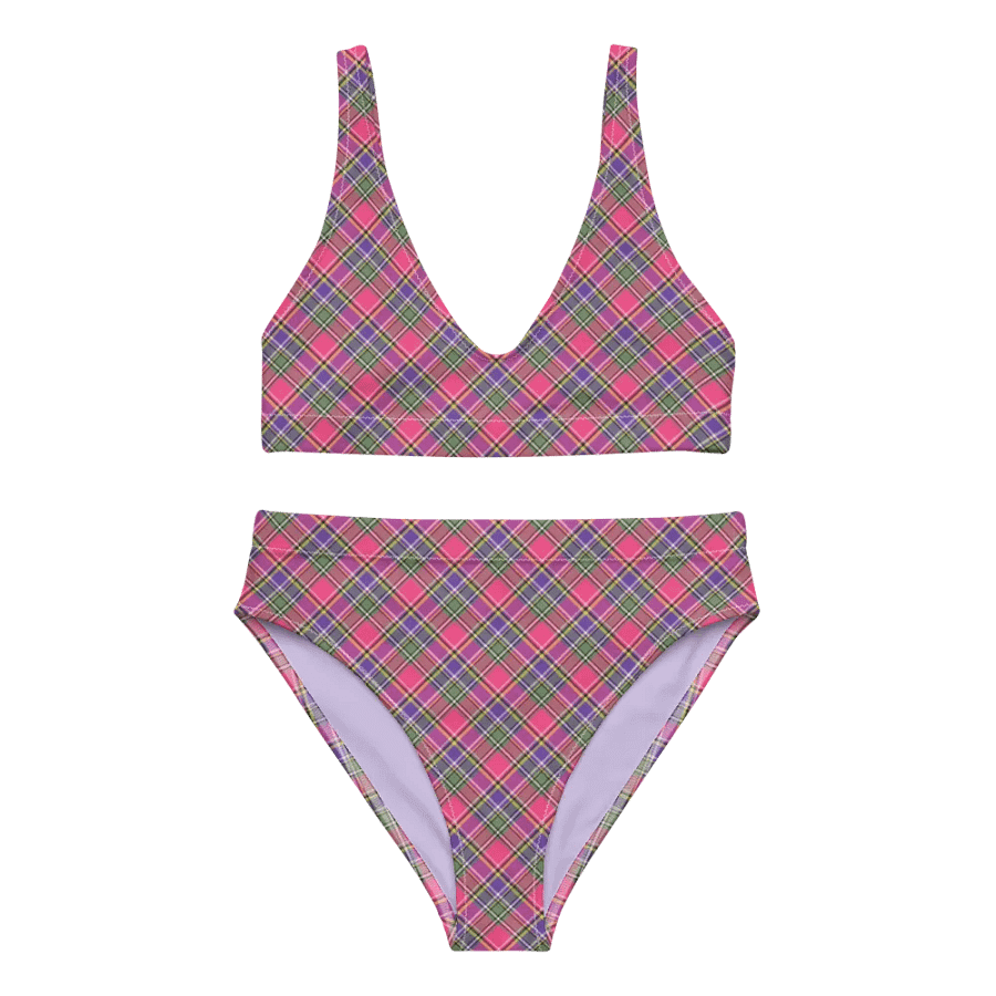 Pink and Purple Vintage Plaid Bikini product image (2)