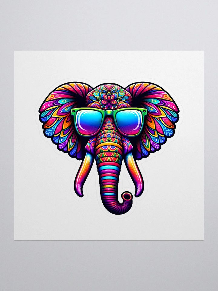Vibrant Psychedelic Elephant Sticker product image (2)