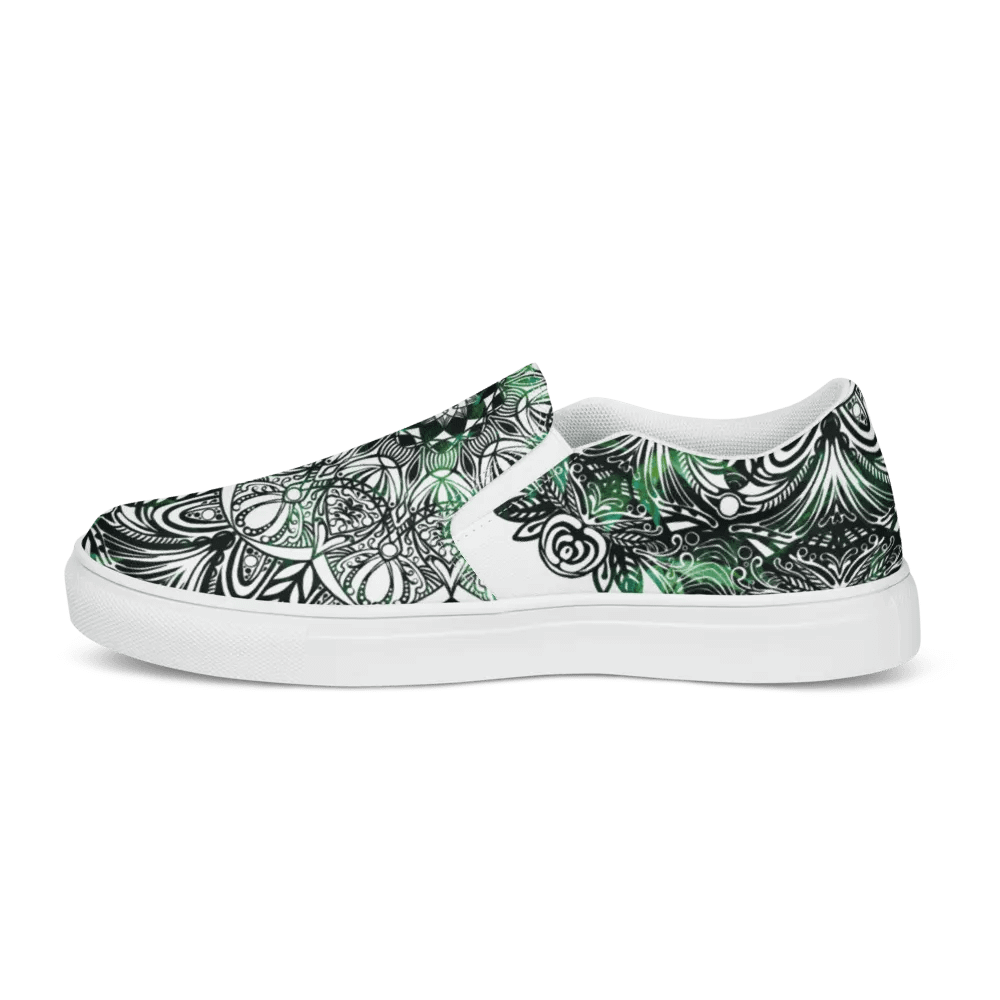 Verdant Oasis Men's Slip-On Canvas Shoes product image (3)