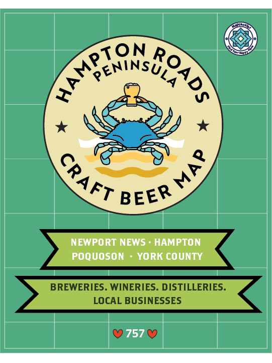 Boozy Hampton Roads Peninsula Map - Instant Digital Download product image (1)