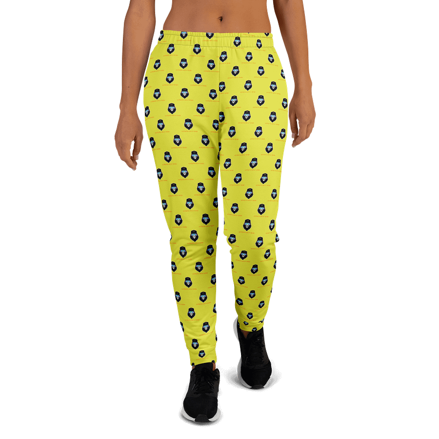 Synthsquatch Fitness Bigfoot Monogram Logo All-Over Print Women's Joggers (Neon Yellow) product image (2)
