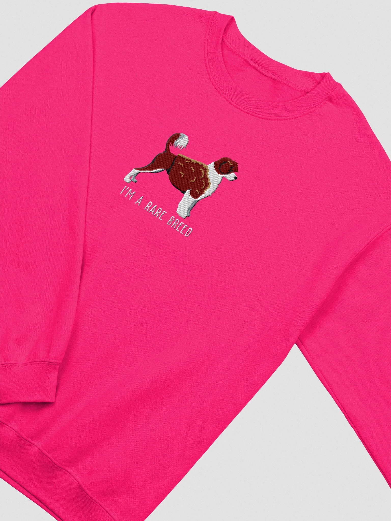 I'm a Rare Breed Sweatshirt (Embroidered) of a Portuguese Water Dog(Chocolate & White) product image (6)