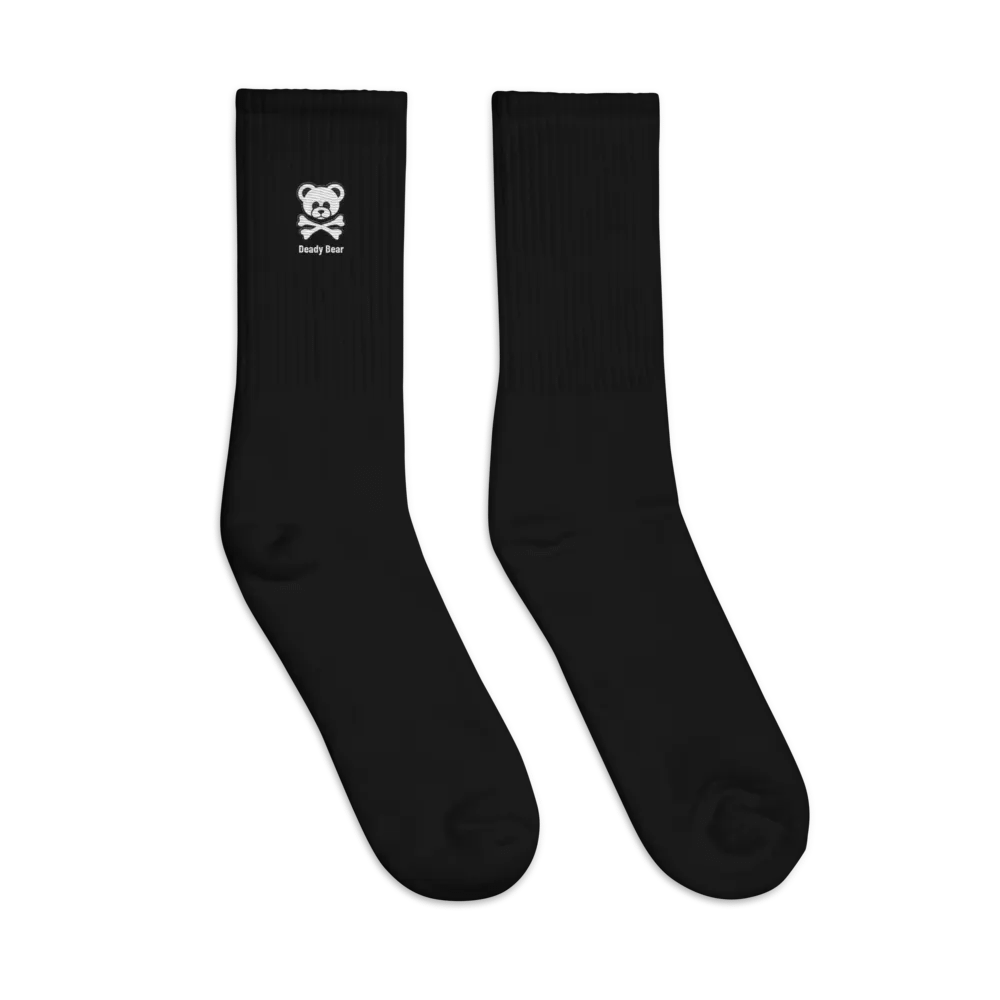 Deady Bear's Playful Embroidered Crew Socks product image (3)