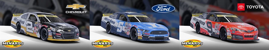 The Chevrolet SS, Ford Mustang, and Toyota Camry ARCA cars in iRacing