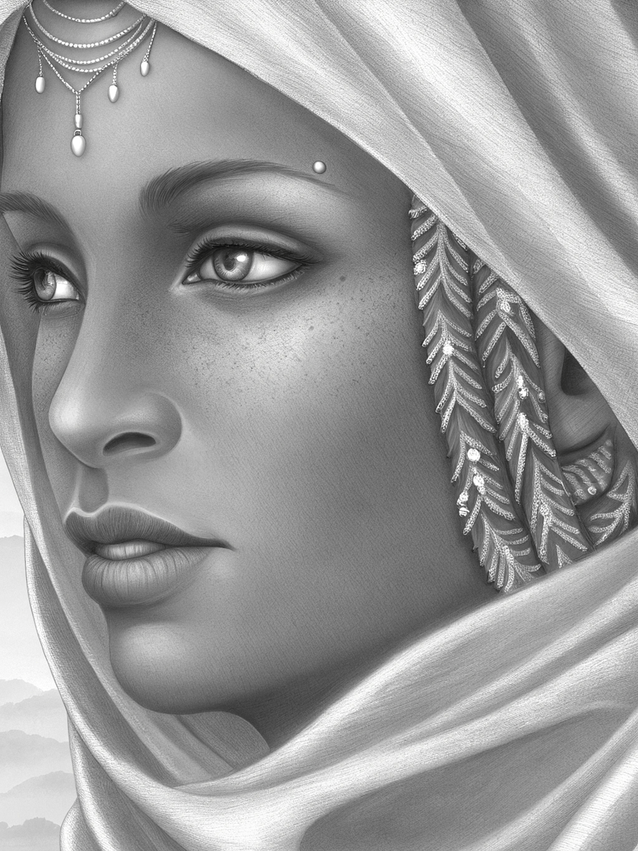 Grace and Strength The Beauty of African Women in Art -Libyan Goddess (Coloring E-Book) product image (7)