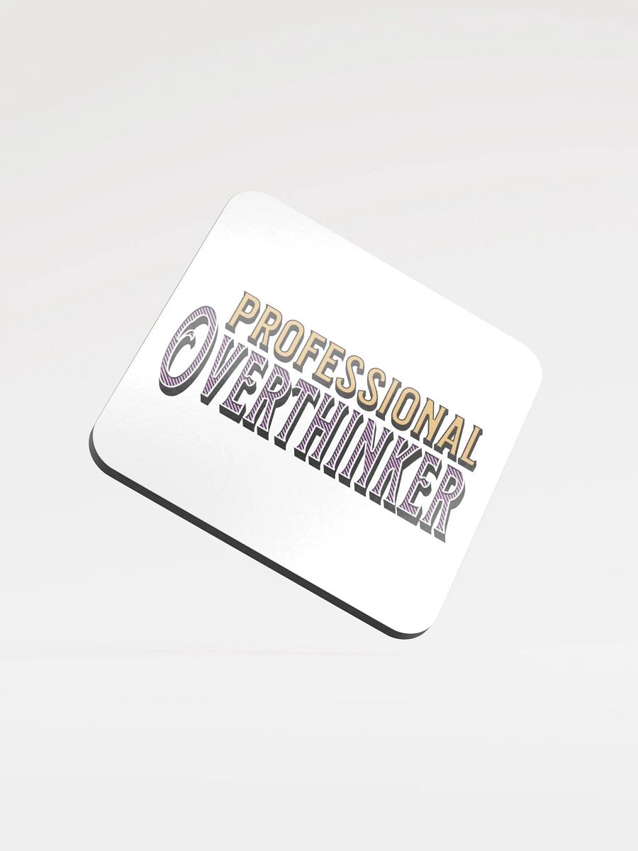 Professional Overthinking Golden Cork Coaster product image (2)