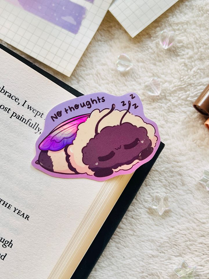 No Thoughts Bee Holographic Sticker product image (1)