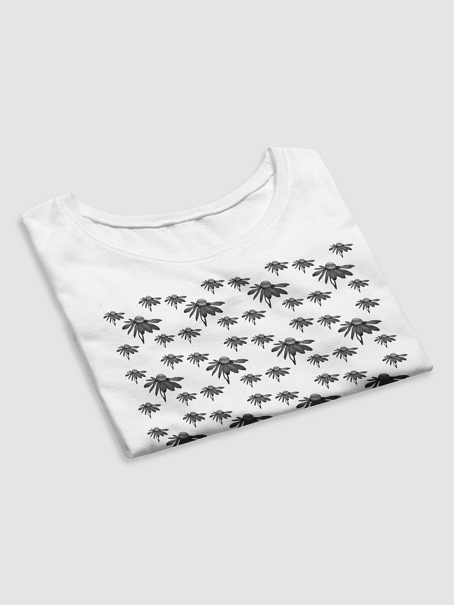 Abstract Dark Monochrome Cone Flower Repeating Pattern Women's Cropped T Shirt product image (8)