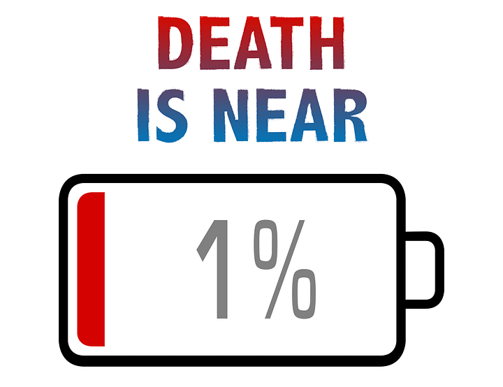 Death is Near with Battery at 1% T-Shirt product image (2)